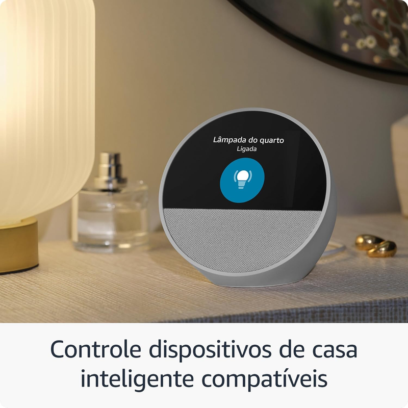 Echo Spot com Alexa (Última geração) | Despertador inteligente com som vibrante | Cor Preta