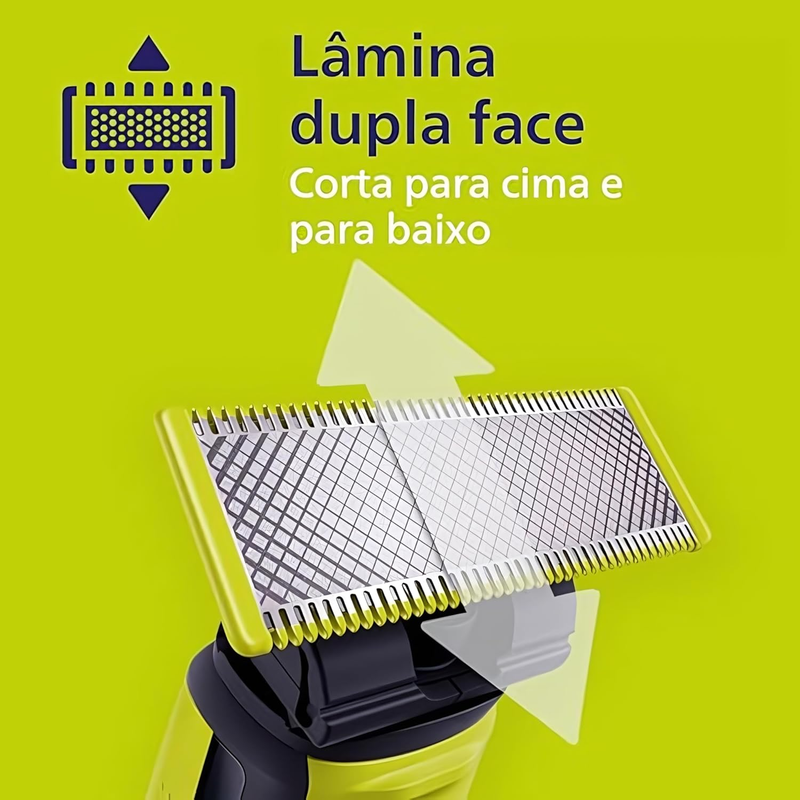 Aparador e raspador para rosto e corpo OneBlade com 4 pentes, à prova d’água, bivolt - QP2824/10 Philips
