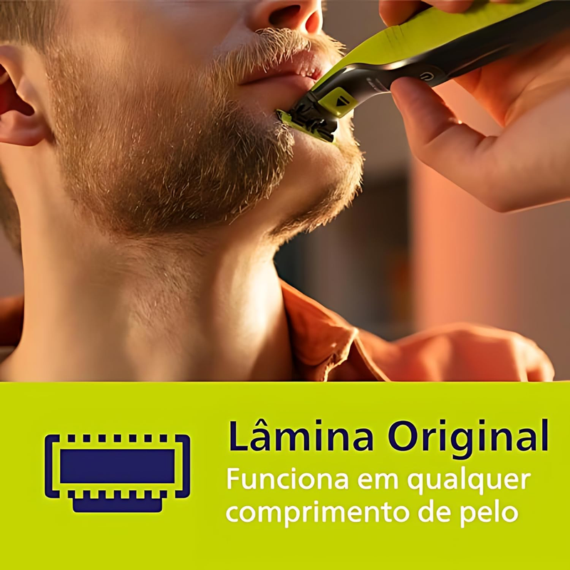 Aparador e raspador para rosto e corpo OneBlade com 4 pentes, à prova d’água, bivolt - QP2824/10 Philips