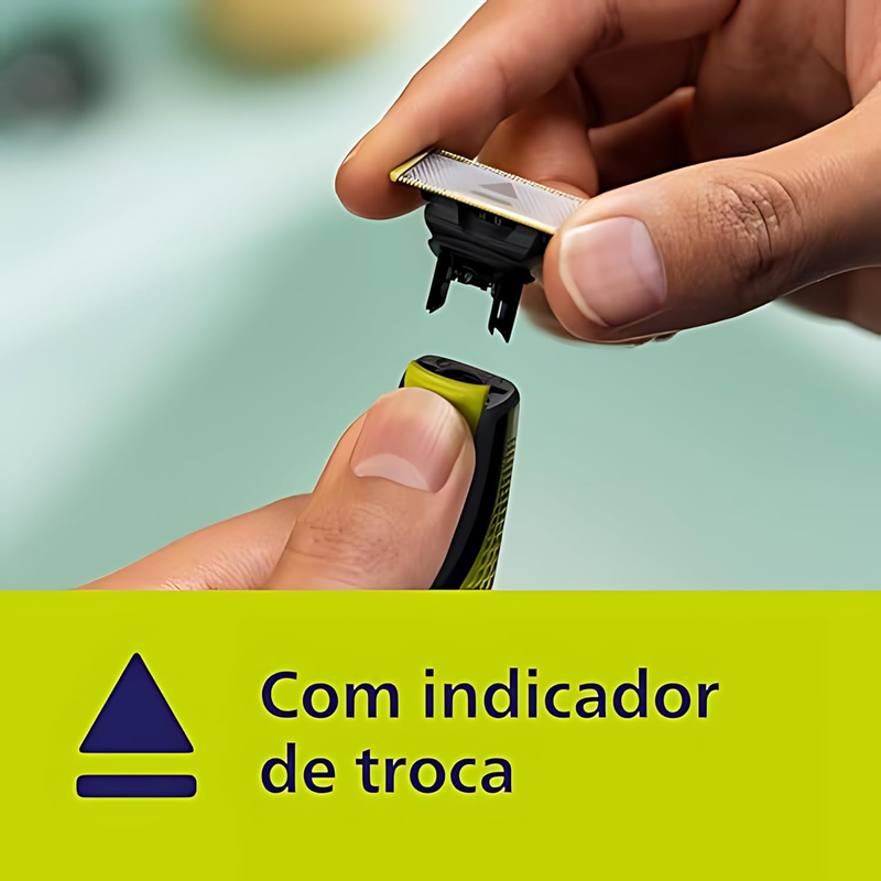 Aparador e raspador para rosto e corpo OneBlade com 4 pentes, à prova d’água, bivolt - QP2824/10 Philips